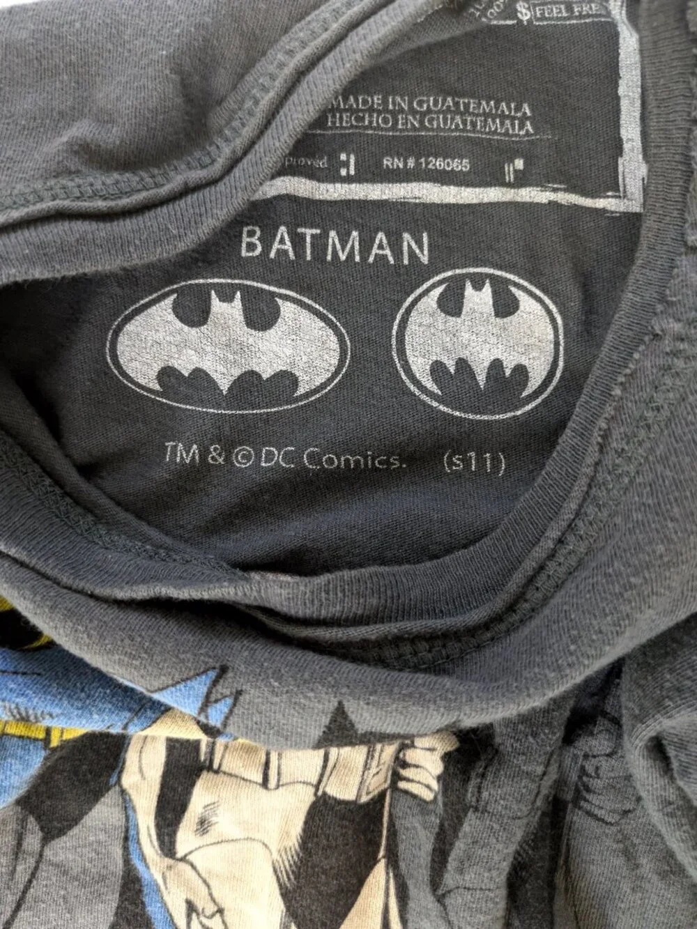 Batman Shirt - Boy's 6 - Gray Layered T-Shirt Youth Kids Superhero DC Comics